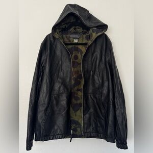 Coach Men's Reversible Hooded Leather Jacket mens size 54